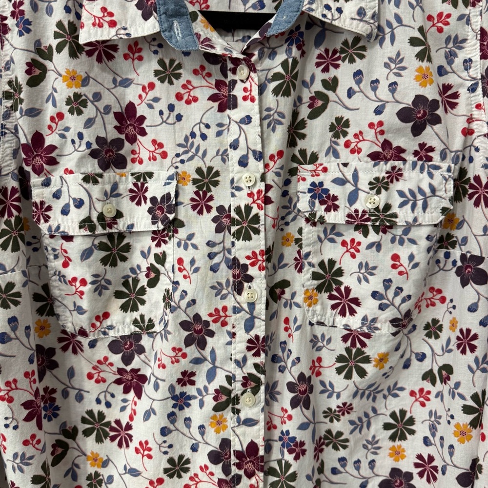 St. John's Bay Cotton Shirt long-sleeve, shirt, Floral pattern. Sz. L - Picture 4 of 6